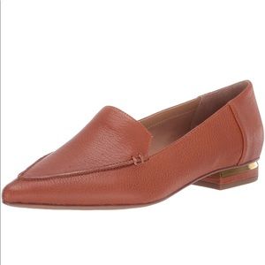 Franco Sarto Cognac and Gold Flats GREAT condition